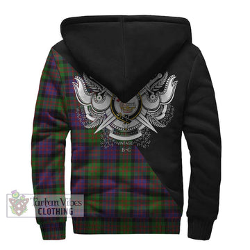 MacDonald (McDonald) Tartan Sherpa Hoodie with Family Crest and Military Logo Style - Tartanvibesclothing Shop