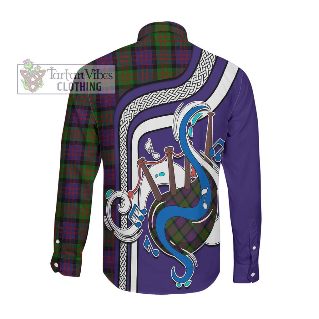 MacDonald (McDonald) Tartan Long Sleeve Button Shirt with Epic Bagpipe Style Men's Shirt - Tartanvibesclothing Shop