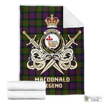 MacDonald Tartan Blanket with Clan Crest and the Golden Sword of Courageous Legacy