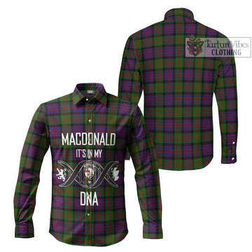 MacDonald (McDonald) Tartan Long Sleeve Button Shirt with Family Crest DNA In Me Style