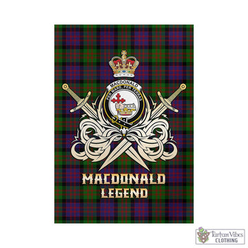 MacDonald (McDonald) Tartan Garden Flag with Clan Crest and the Golden Sword of Courageous Legacy