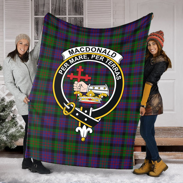 MacDonald (McDonald) Tartan Blanket with Family Crest