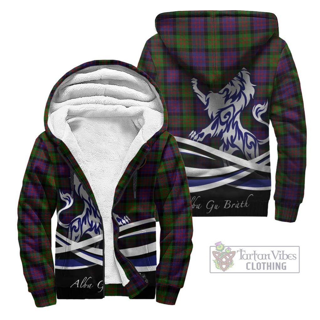 MacDonald (McDonald) Tartan Sherpa Hoodie with Alba Gu Brath Regal Lion Emblem Unisex - Tartanvibesclothing Shop
