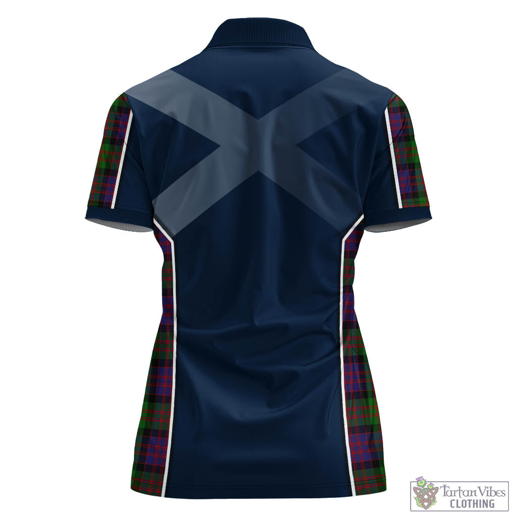 Tartan Vibes Clothing MacDonald Tartan Women's Polo Shirt with Family Crest and Scottish Thistle Vibes Sport Style