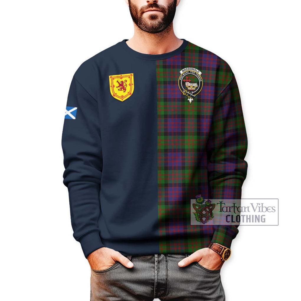 Tartan Vibes Clothing MacDonald Tartan Sweatshirt with Scottish Lion Royal Arm Half Style