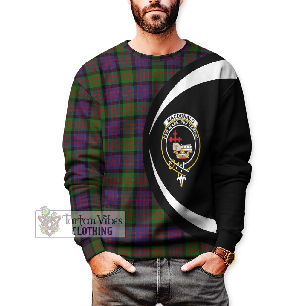 MacDonald (McDonald) Tartan Sweatshirt with Family Crest Circle Style - Tartan Vibes Clothing