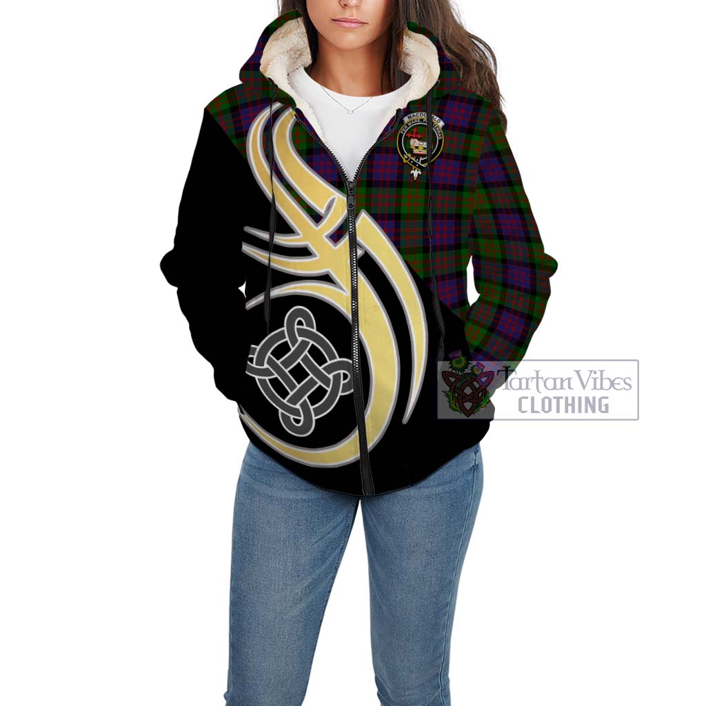 MacDonald (McDonald) Tartan Sherpa Hoodie with Family Crest and Celtic Symbol Style Unisex - Tartan Vibes Clothing