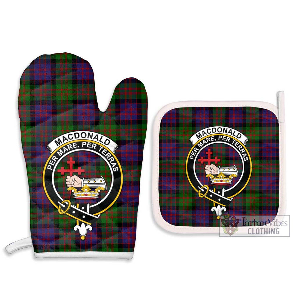 MacDonald (McDonald) Tartan Combo Oven Mitt & Pot-Holder with Family Crest Combo 1 Oven Mitt & 2 Pot-Holder White - Tartan Vibes Clothing