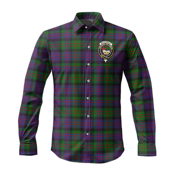MacDonald (McDonald) Tartan Long Sleeve Button Up Shirt with Family Crest