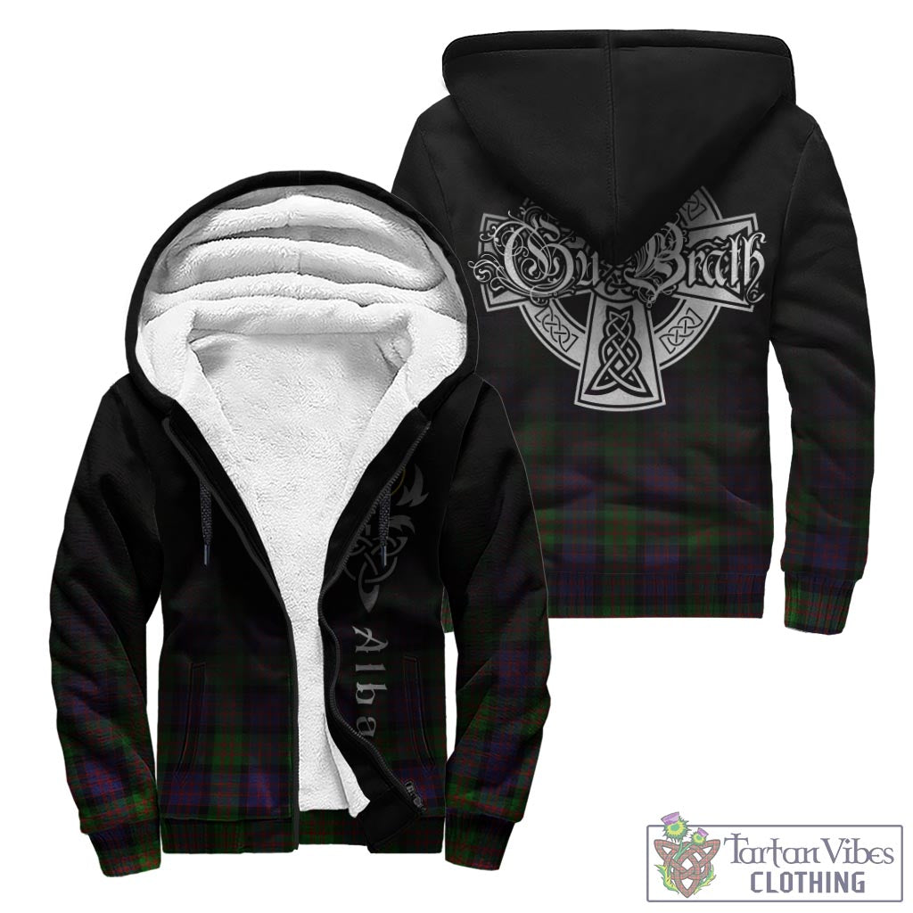 Tartan Vibes Clothing MacDonald Tartan Sherpa Hoodie Featuring Alba Gu Brath Family Crest Celtic Inspired