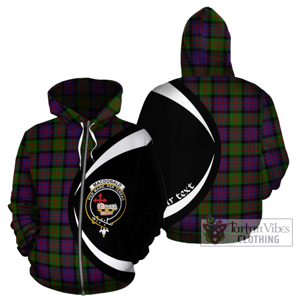 Tartan Vibes Clothing MacDonald Tartan Hoodie with Family Crest Circle Style