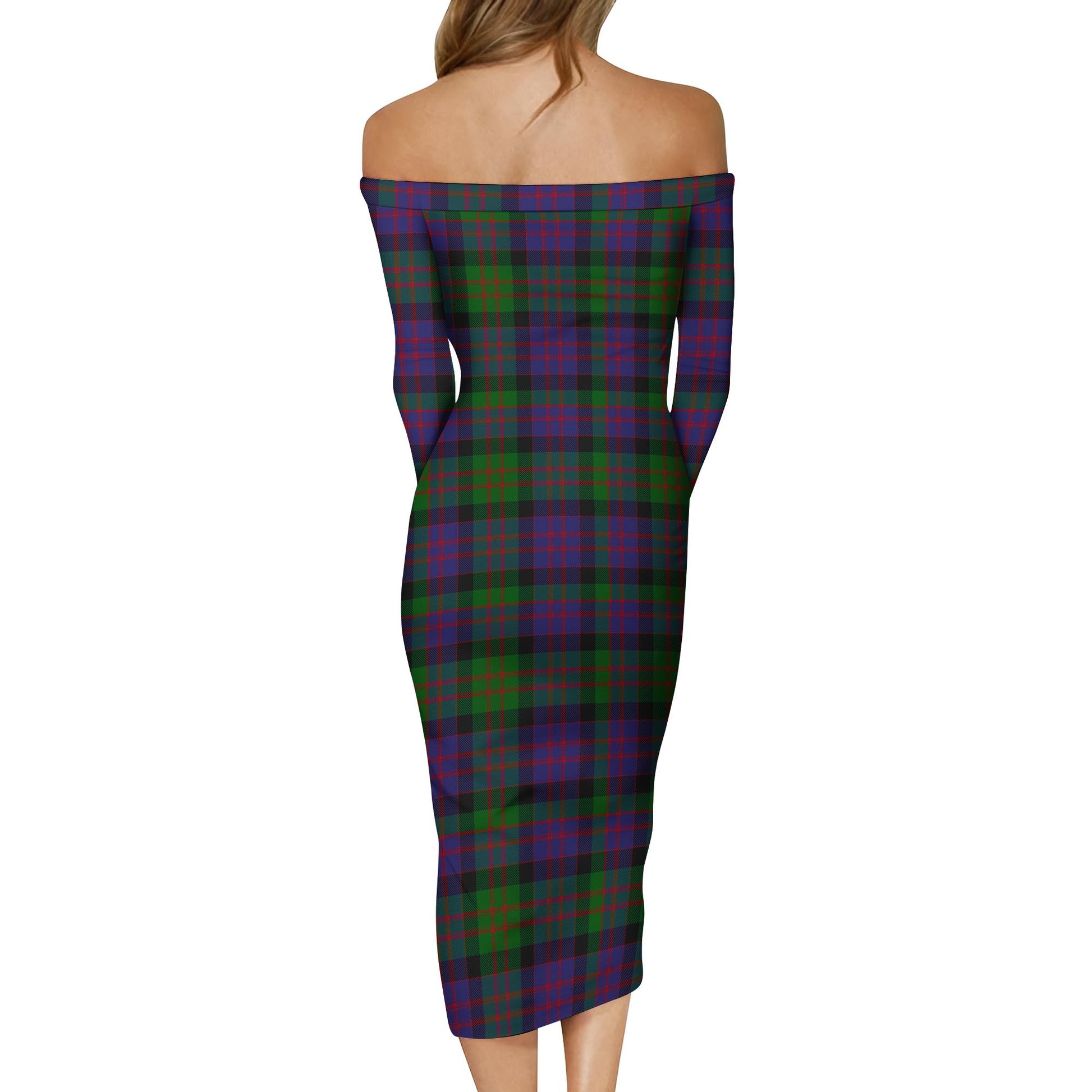 MacDonald Tartan Off Shoulder Lady Dress - Tartanvibesclothing