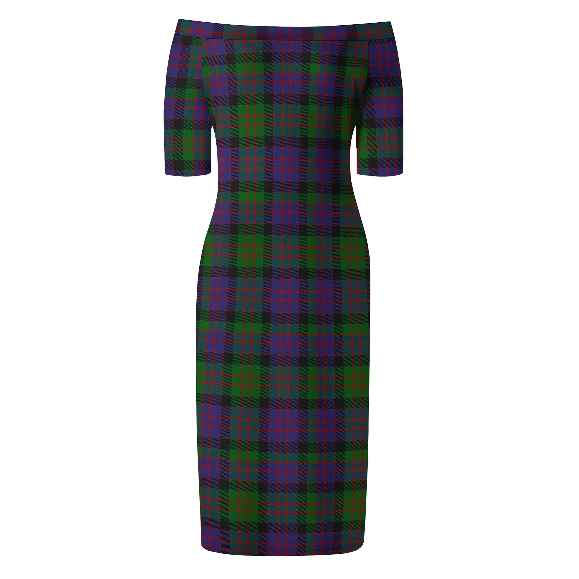 MacDonald Tartan Off Shoulder Lady Dress - Tartanvibesclothing