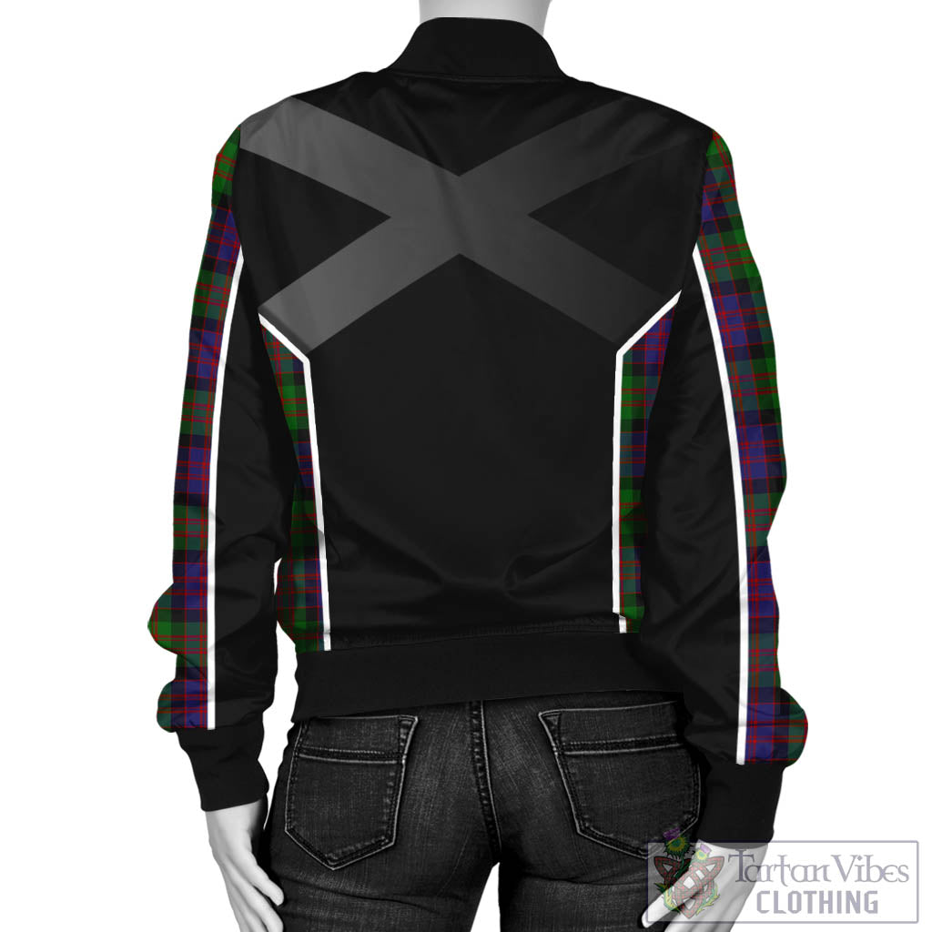 Tartan Vibes Clothing MacDonald Tartan Bomber Jacket with Family Crest and Scottish Thistle Vibes Sport Style
