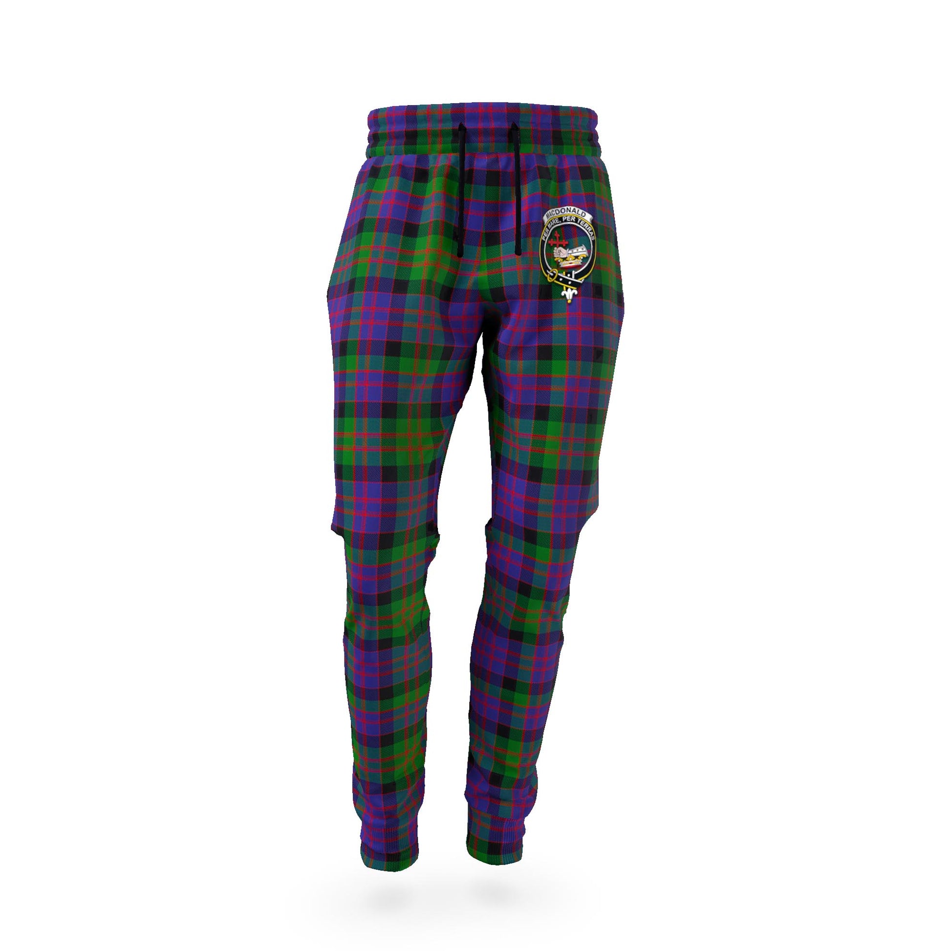 MacDonald (McDonald) Tartan Joggers Pants with Family Crest - Tartan Vibes Clothing
