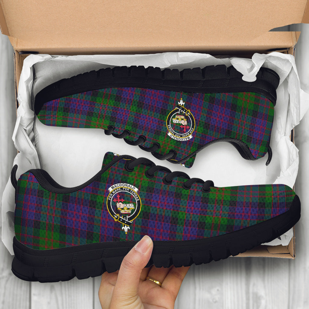 MacDonald (McDonald) Tartan Sneakers with Family Crest - Tartan Vibes Clothing