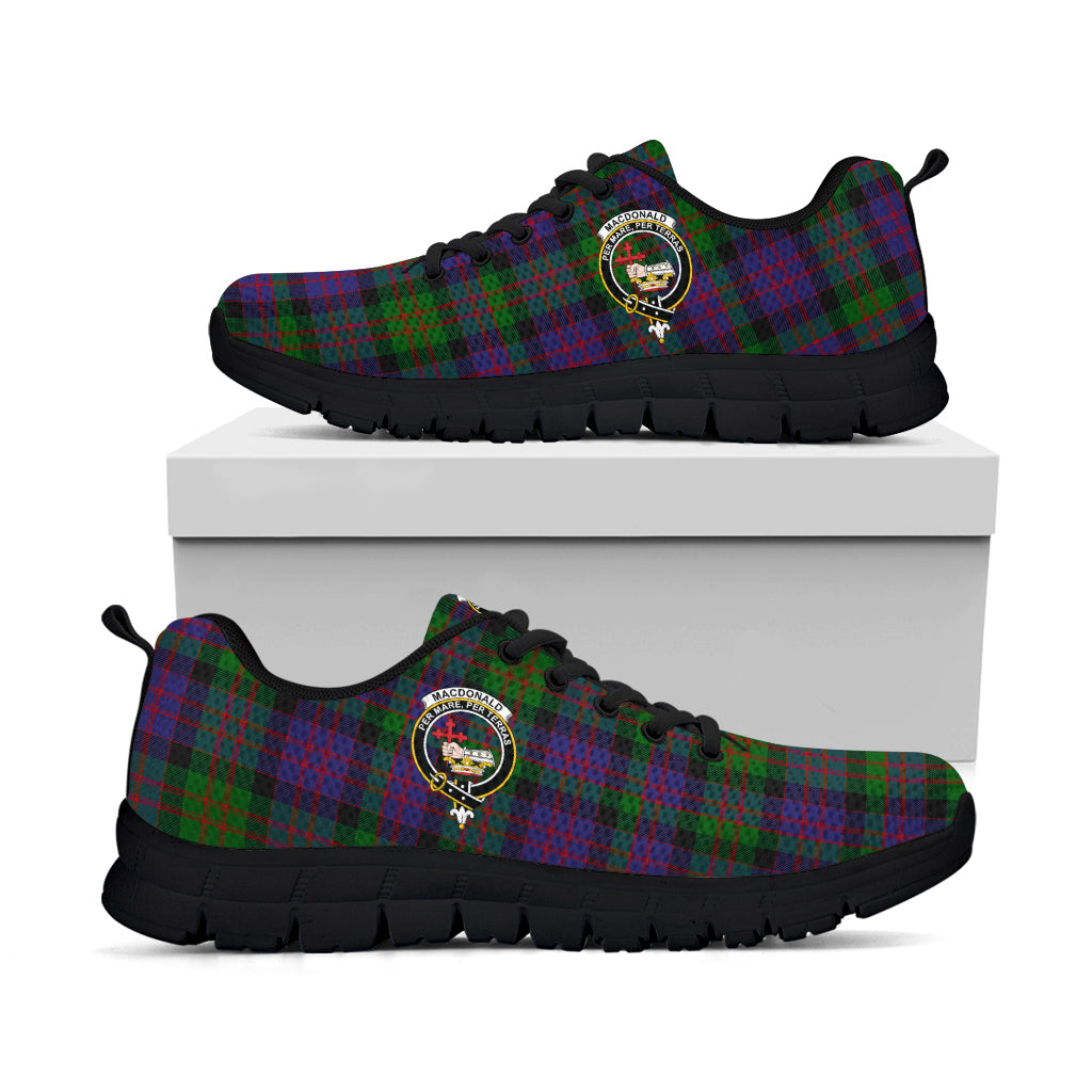 MacDonald (McDonald) Tartan Sneakers with Family Crest - Tartan Vibes Clothing