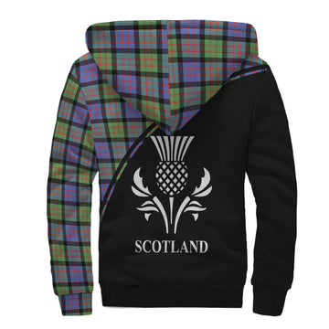 MacDonald Ancient Tartan Sherpa Hoodie with Family Crest Curve Style