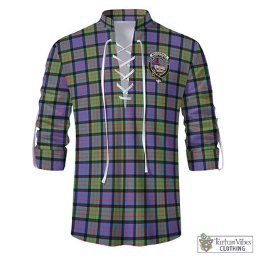 MacDonald Ancient Tartan Men's Scottish Traditional Jacobite Ghillie Kilt Shirt with Family Crest