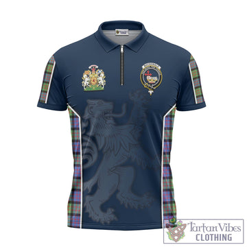 MacDonald Ancient Tartan Zipper Polo Shirt with Family Crest and Lion Rampant Vibes Sport Style