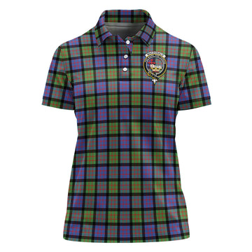 MacDonald Ancient Tartan Polo Shirt with Family Crest For Women