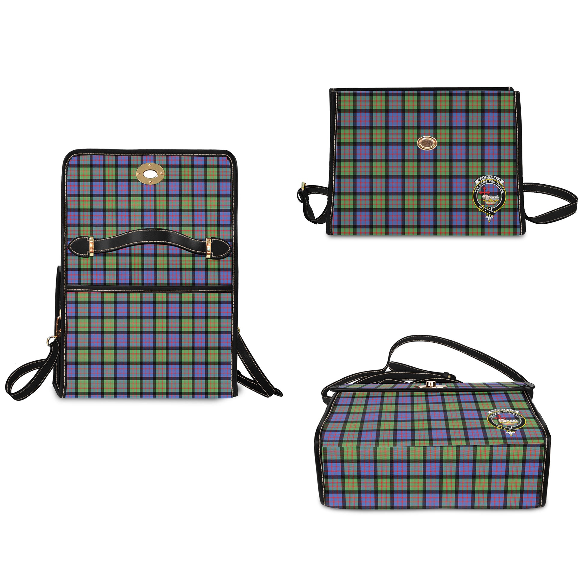 macdonald-ancient-tartan-leather-strap-waterproof-canvas-bag-with-family-crest