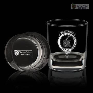 MacDonald Clan Ranald Clan Crest Engraved Whiskey Glass One Size Engraved Glass - 2D-tartanvibesclothing