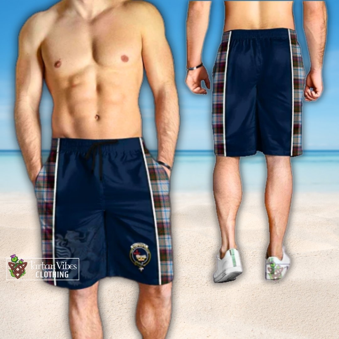 MacDonald Dress Ancient Tartan Men's Shorts with Family Crest and Lion Rampant Vibes Sport Style