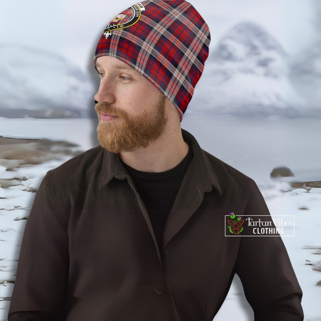 MacDonald Dress Irish Tartan Beanies Hat with Family Crest