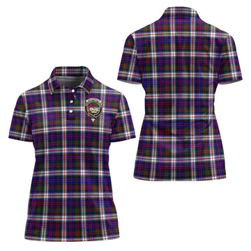 MacDonald Dress Modern Tartan Polo Shirt with Family Crest For Women