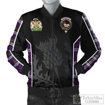 MacDonald Dress Modern Tartan Bomber Jacket with Family Crest and Scottish Thistle Vibes Sport Style