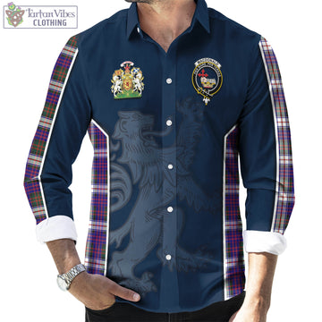 MacDonald Dress Modern Tartan Long Sleeve Button Up Shirt with Family Crest and Lion Rampant Vibes Sport Style