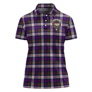MacDonald Dress Modern Tartan Polo Shirt with Family Crest For Women