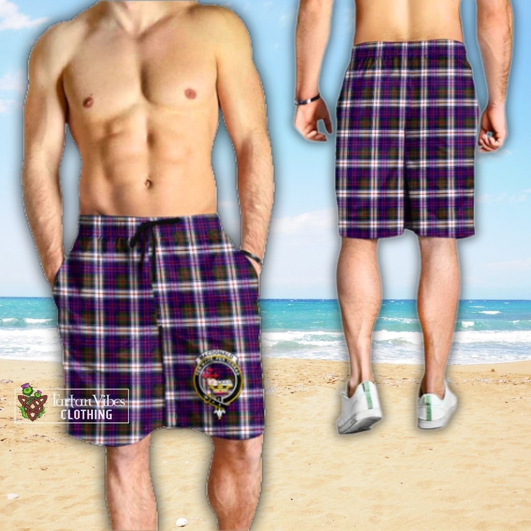 MacDonald Dress Modern Tartan Mens Shorts with Family Crest