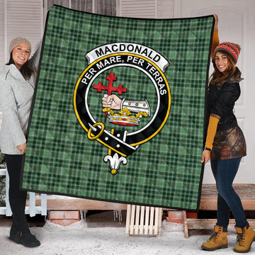 MacDonald Lord of the Isles Hunting Tartan Quilt with Family Crest