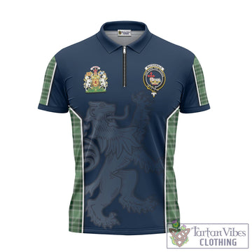 MacDonald Lord of the Isles Hunting Tartan Zipper Polo Shirt with Family Crest and Lion Rampant Vibes Sport Style