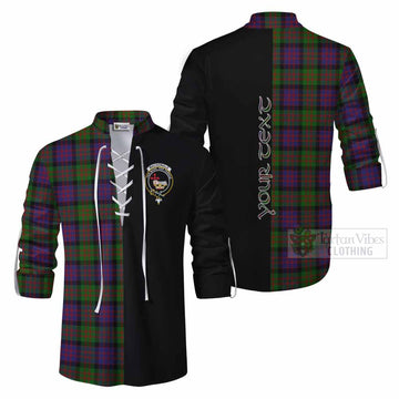 Tartan Vibes Clothing MacDonald (McDonald) Tartan Ghillie Kilt Shirt with Family Crest and Half Of Me Style