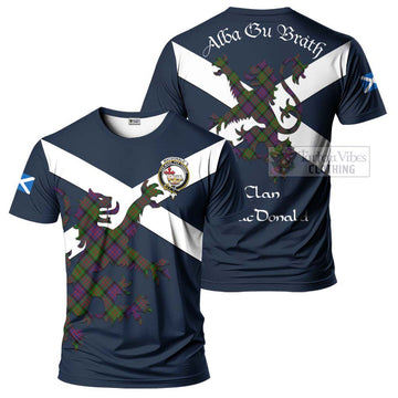 Tartan Vibes Clothing MacDonald (McDonald) Tartan Lion Rampant T-Shirt – Proudly Display Your Heritage with Alba Gu Brath and Clan Name