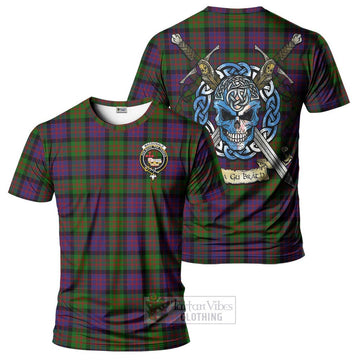 Tartan Vibes Clothing MacDonald (McDonald) Tartan T-Shirt with Family Crest Celtic Skull Style