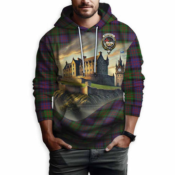 MacDonald (McDonald) Tartan Family Crest Hoodie with Scottish Ancient Castle Style