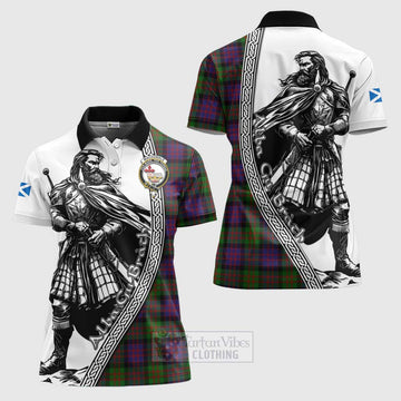 Tartan Vibes Clothing MacDonald (McDonald) Tartan Clan Crest Women's Polo Shirt with Highlander Warrior Celtic Style