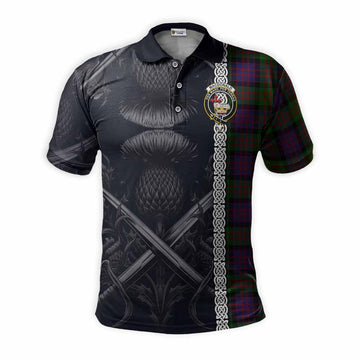 MacDonald (McDonald) Tartan Polo Shirt with Family Crest Cross Sword Thistle Celtic Vibes