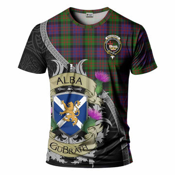 Tartan Vibes Clothing MacDonald (McDonald) Tartan Family Crest T-Shirt Lion Rampant Royal Thistle Shield Celtic Inspired