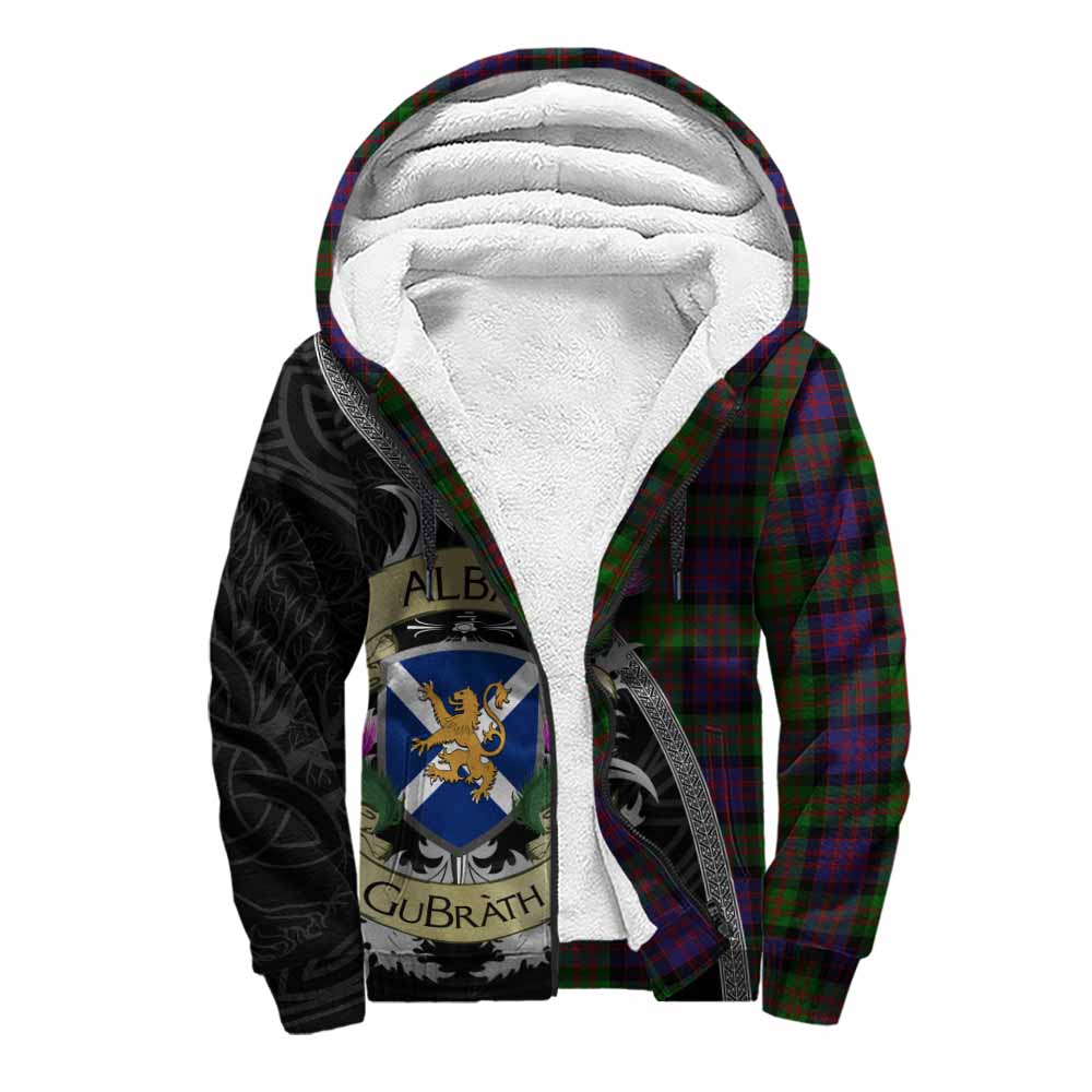Tartan Vibes Clothing MacDonald (McDonald) Tartan Family Crest Sherpa Hoodie Lion Rampant Royal Thistle Shield Celtic Inspired
