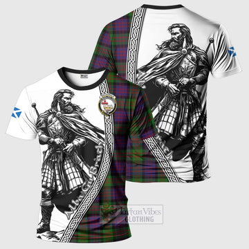 Tartan Vibes Clothing MacDonald (McDonald) Tartan Clan Crest T-Shirt with Highlander Warrior Celtic Style