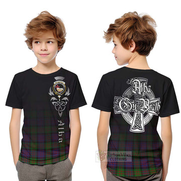 Tartan Vibes Clothing MacDonald (McDonald) Tartan Kid T-Shirt Featuring Alba Gu Brath Family Crest Celtic Inspired