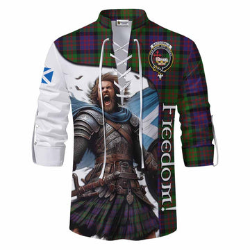 Tartan Vibes Clothing MacDonald (McDonald) Crest Tartan Ghillie Kilt Shirt Inspired by the Freedom of Scottish Warrior