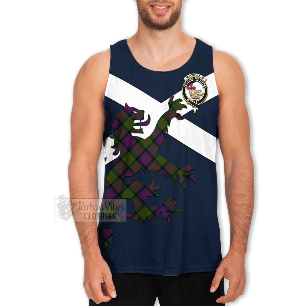 Tartan Vibes Clothing MacDonald (McDonald) Tartan Lion Rampant Men's Tank Top – Proudly Display Your Heritage with Alba Gu Brath and Clan Name