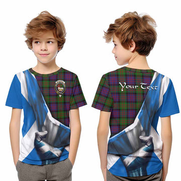 Tartan Vibes Clothing MacDonald (McDonald) Tartan Kid T-Shirt with Family Crest Scotland Patriotic Style