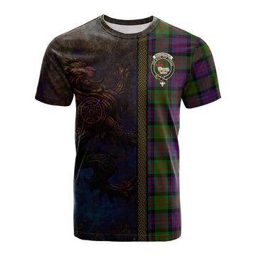 MacDonald (McDonald) Tartan Family Crest Cotton T-shirt Alba Gu Brath Be Brave Lion Ancient Style